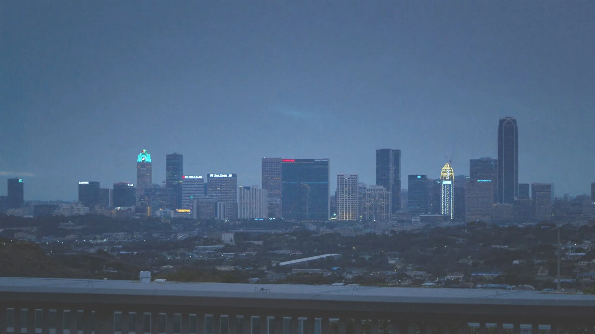 Downtown Newark skyline at dusk