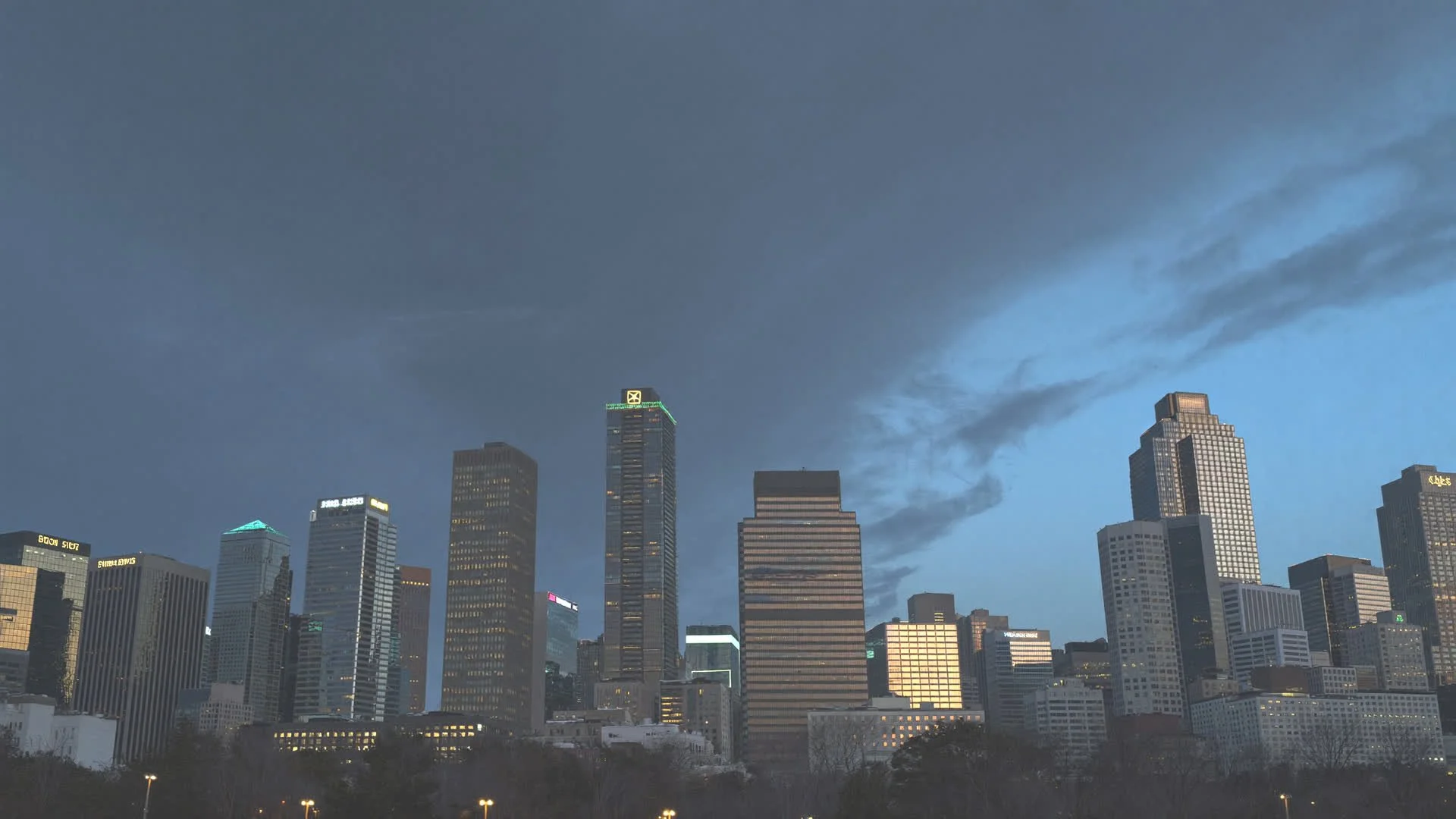 Downtown Jersey City skyline at dusk