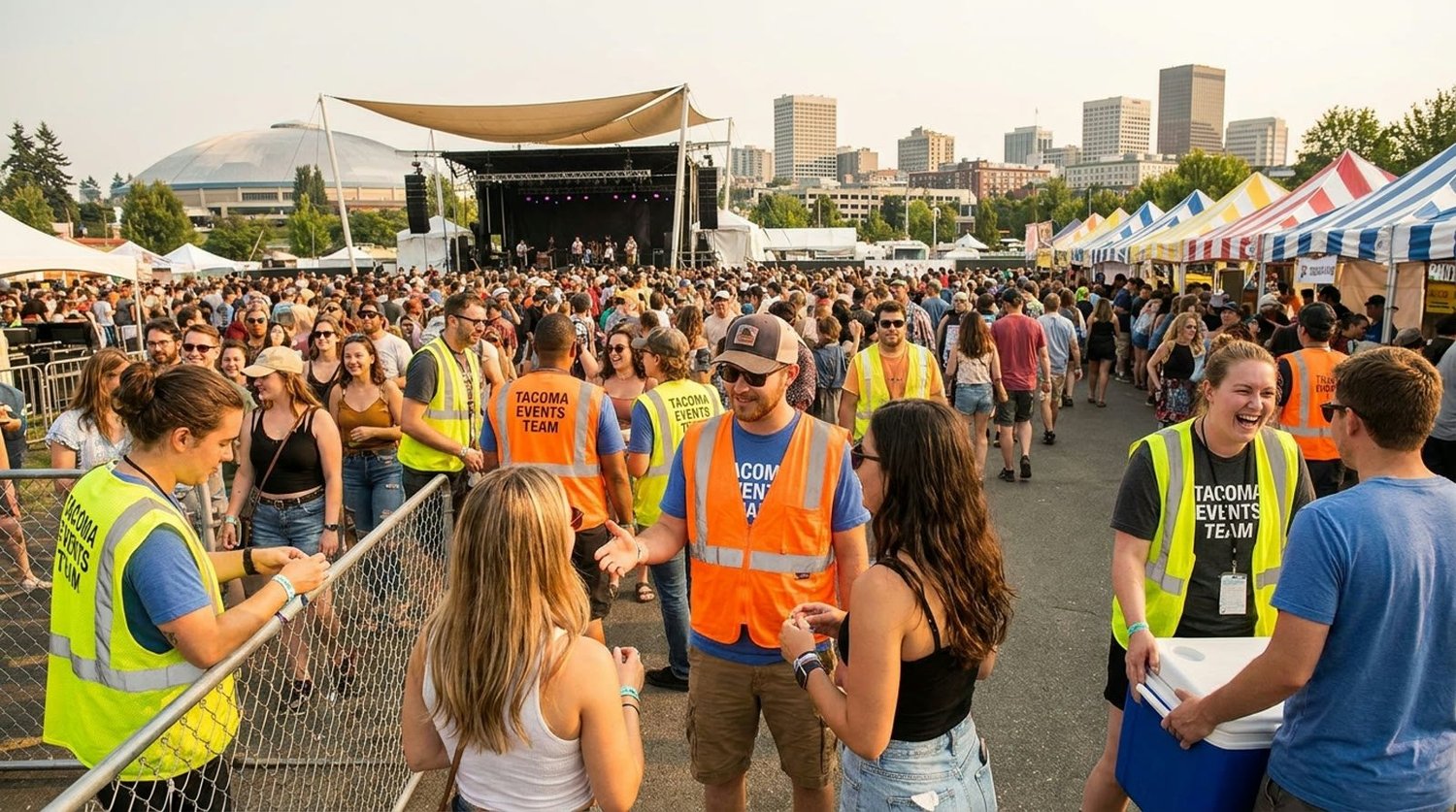 Diverse event types requiring staffing in Tacoma