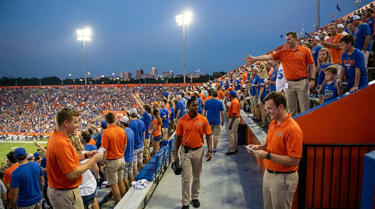 Large event venue requiring professional staffing in Gainesville
