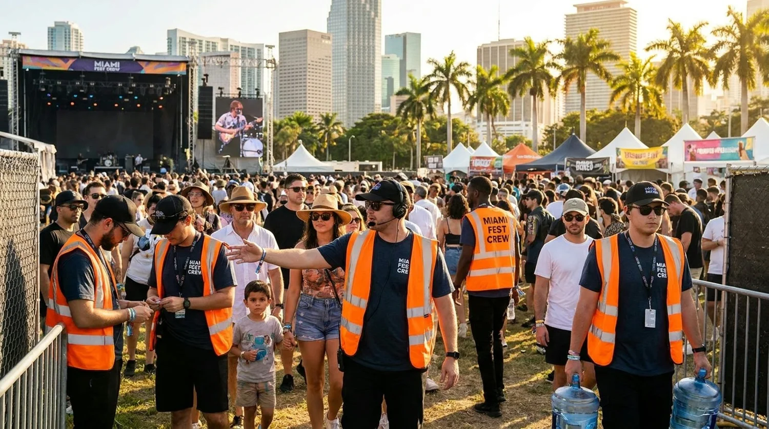Diverse event types requiring staffing in Miami