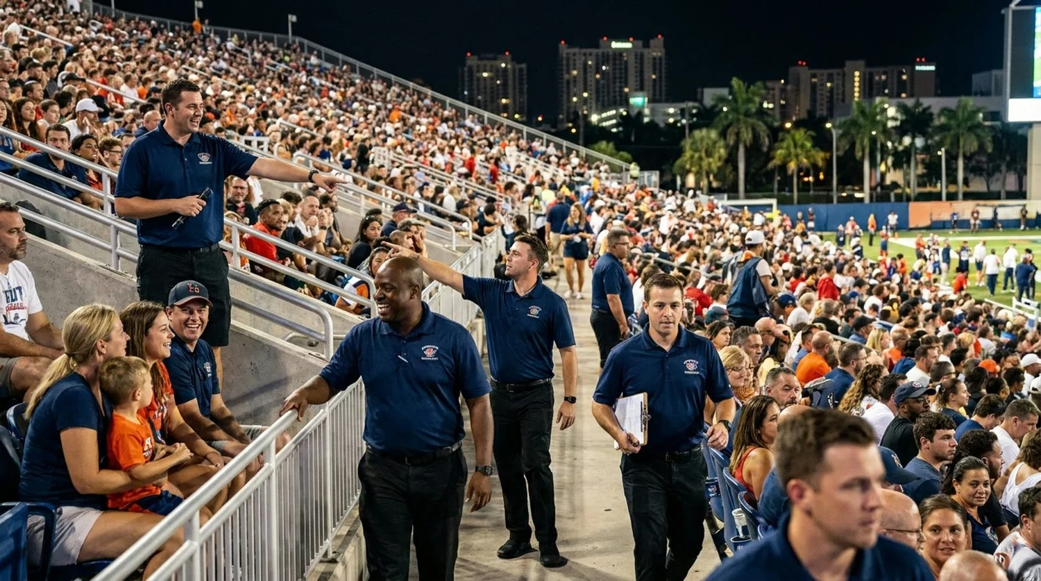 Large event venue requiring professional staffing in Hollywood