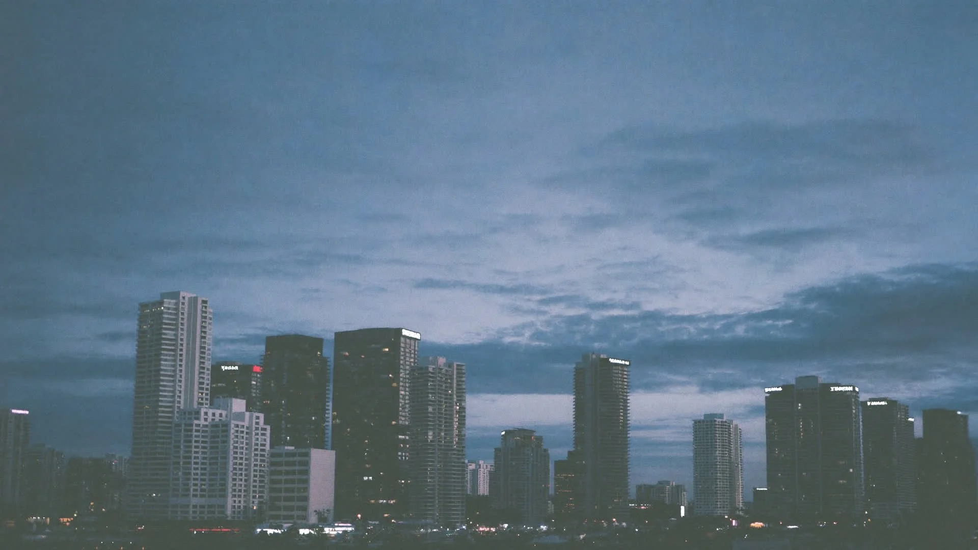 Downtown Sarasota skyline at dusk