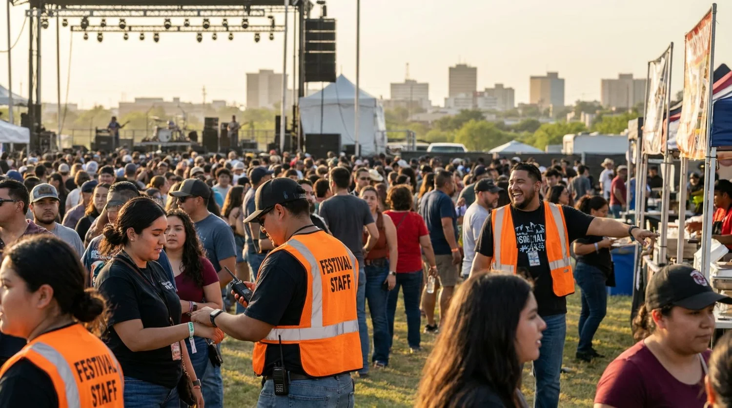 Diverse event types requiring staffing in Laredo