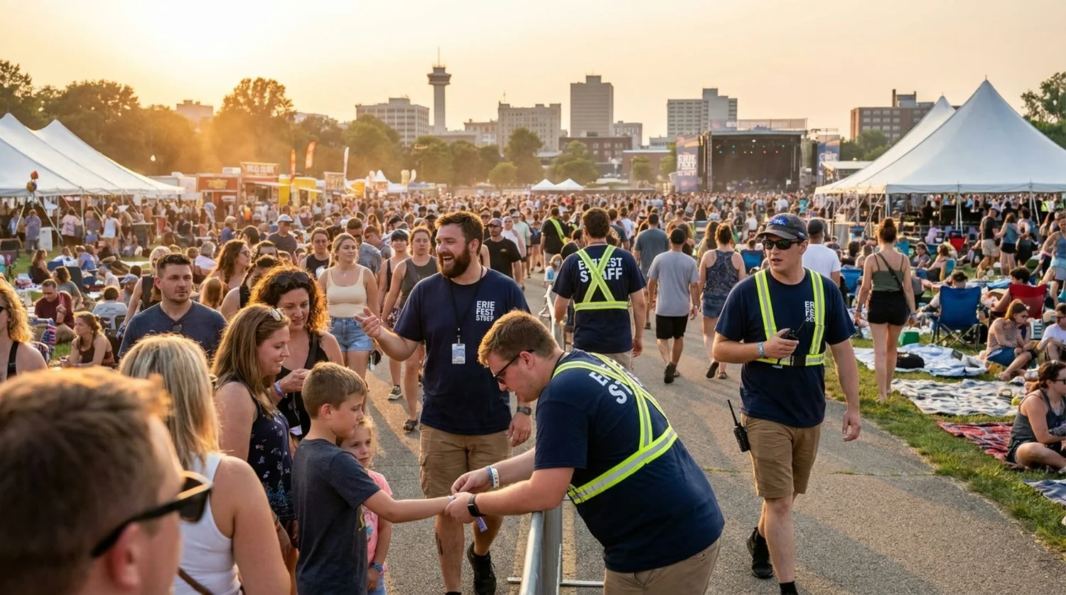 Diverse event types requiring staffing in Erie