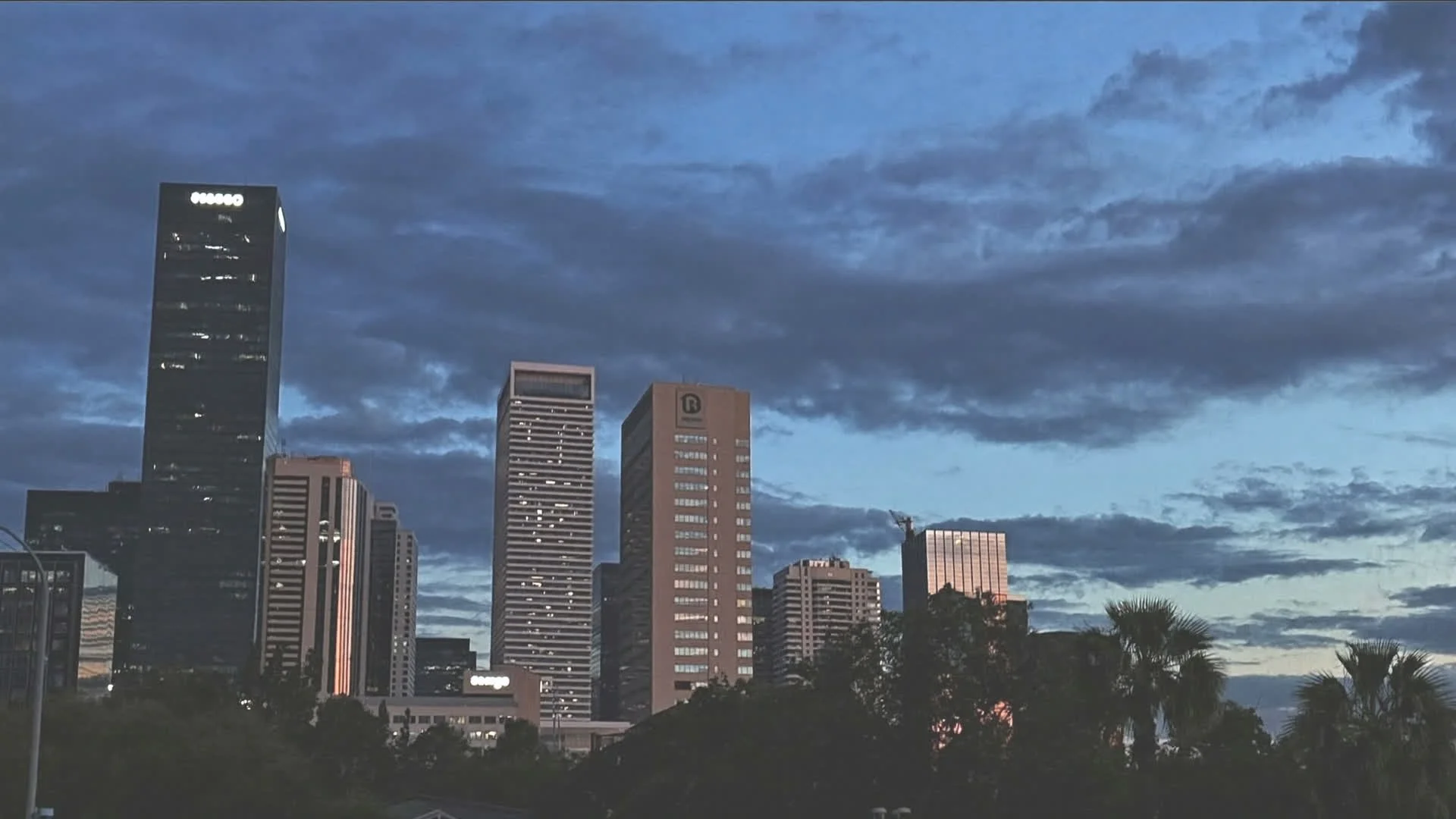 Downtown Tampa skyline at dusk