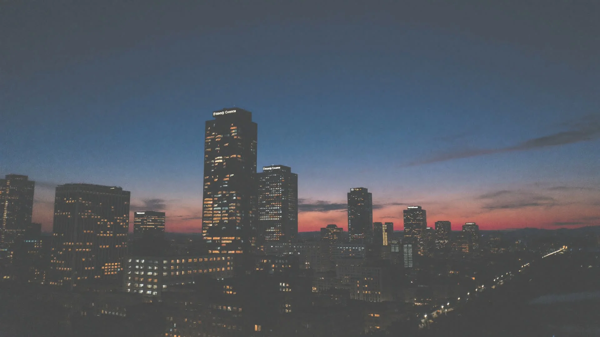 Downtown Santa Cruz skyline at dusk