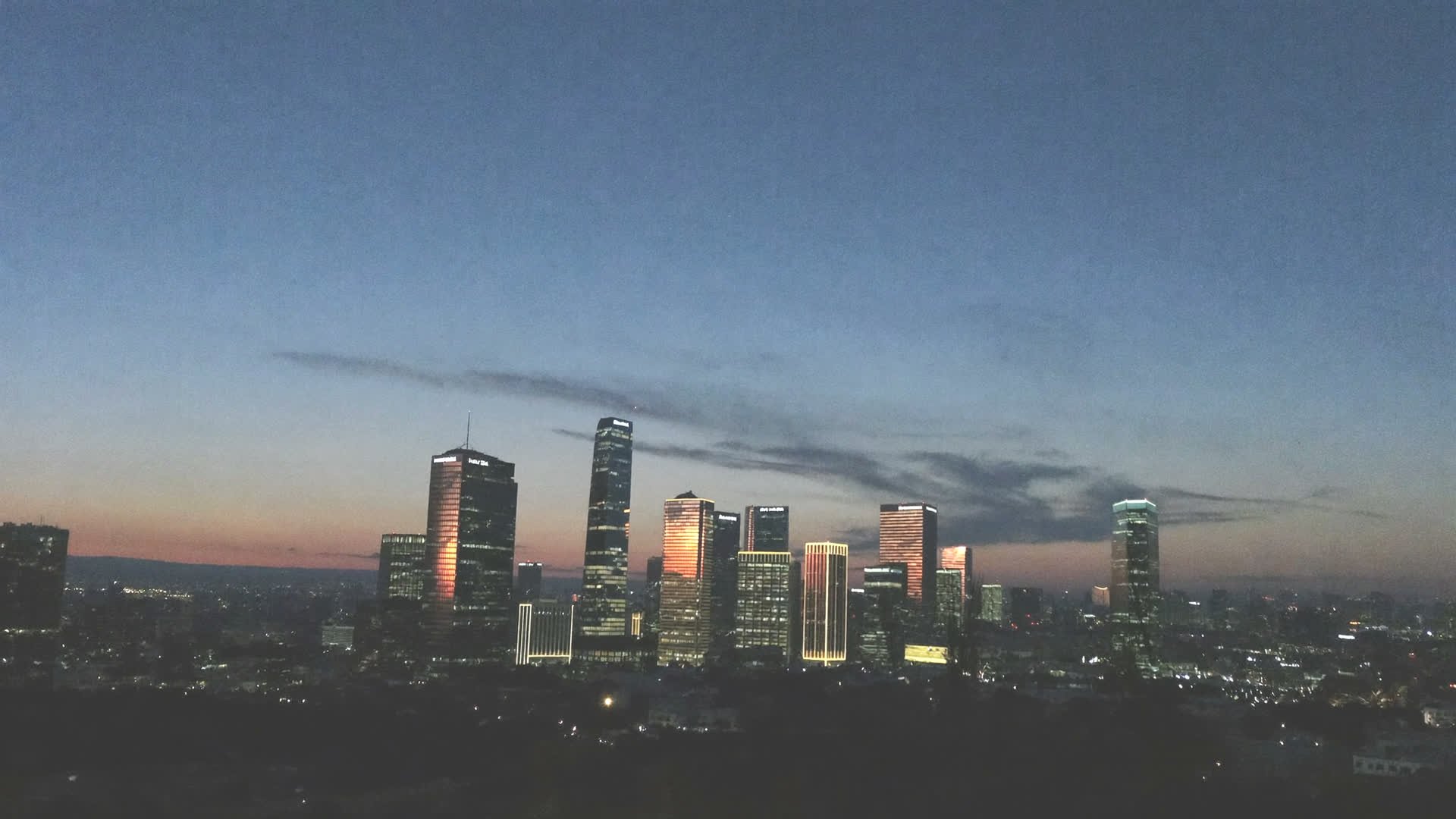 Downtown Sacramento skyline at dusk