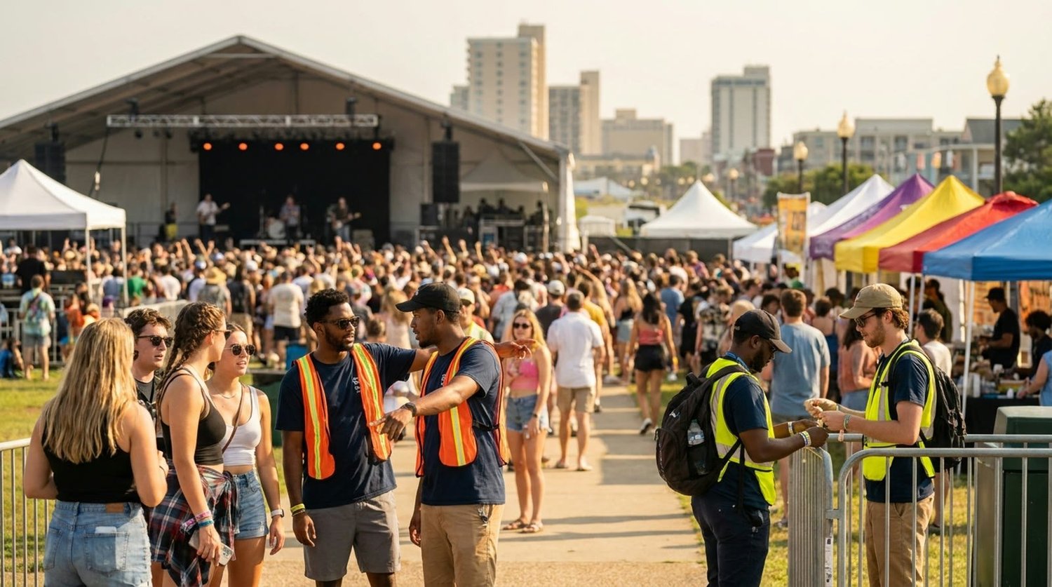 Diverse event types requiring staffing in Virginia Beach