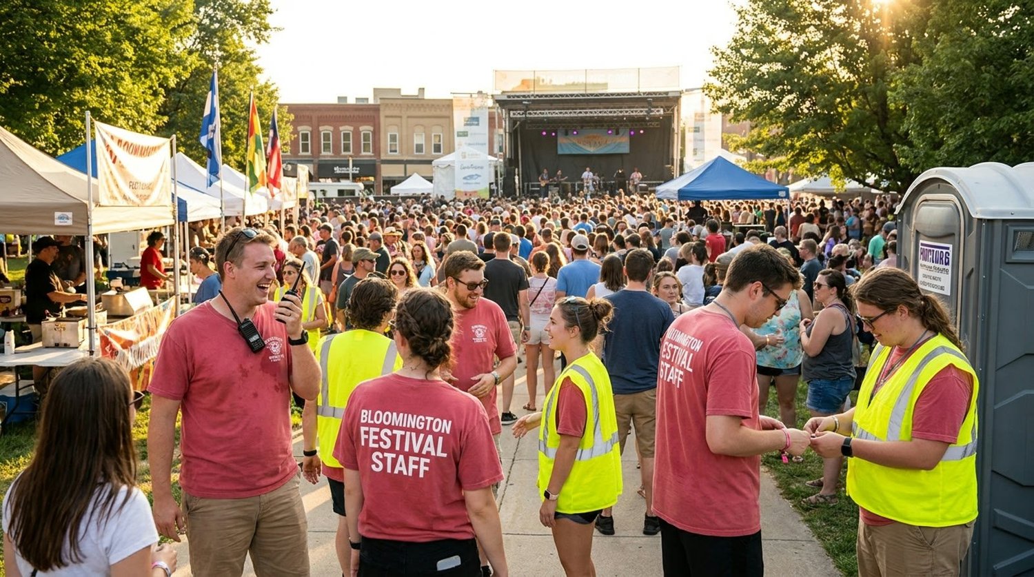 Diverse event types requiring staffing in Bloomington
