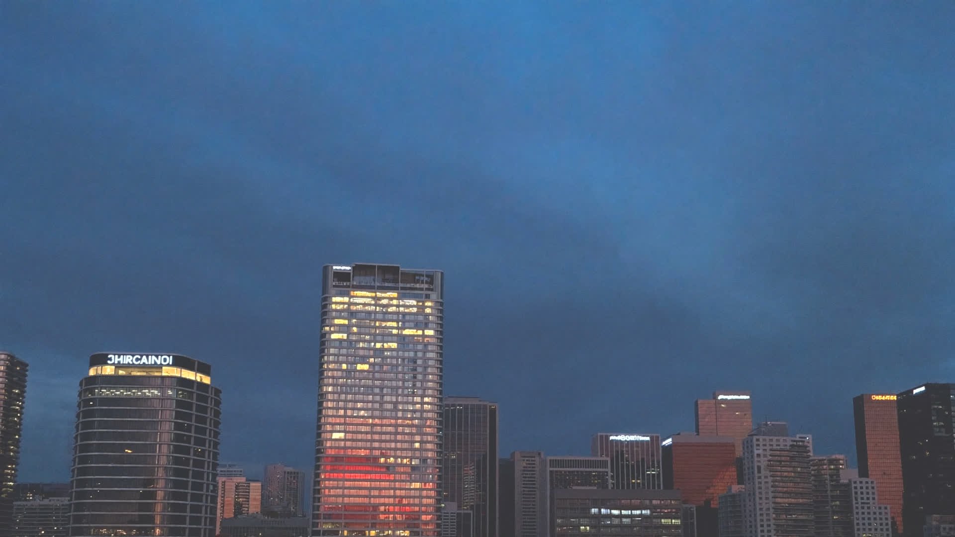 Downtown Miami skyline at dusk