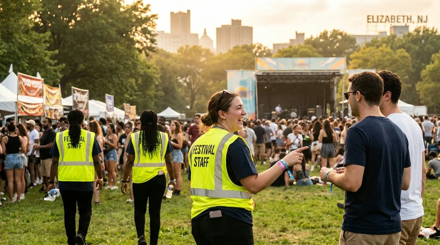 Diverse event types requiring staffing in Elizabeth