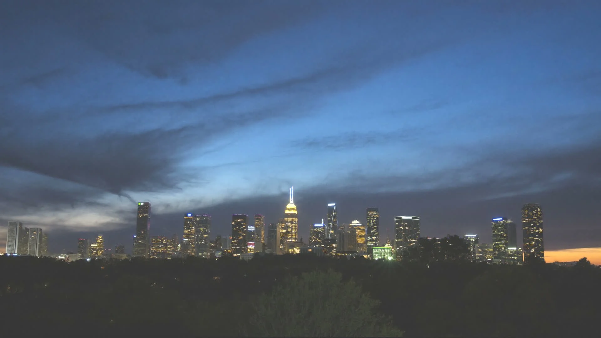 Downtown Chattanooga skyline at dusk