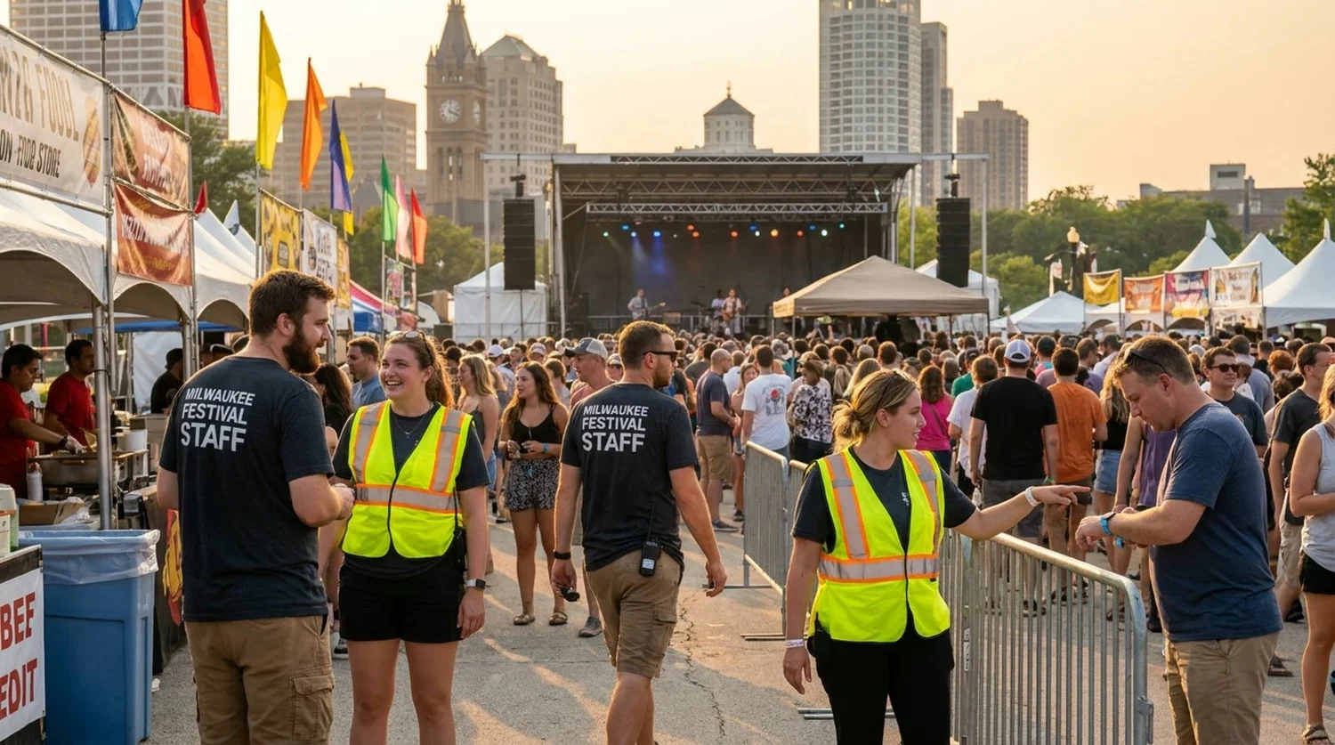Diverse event types requiring staffing in Milwaukee