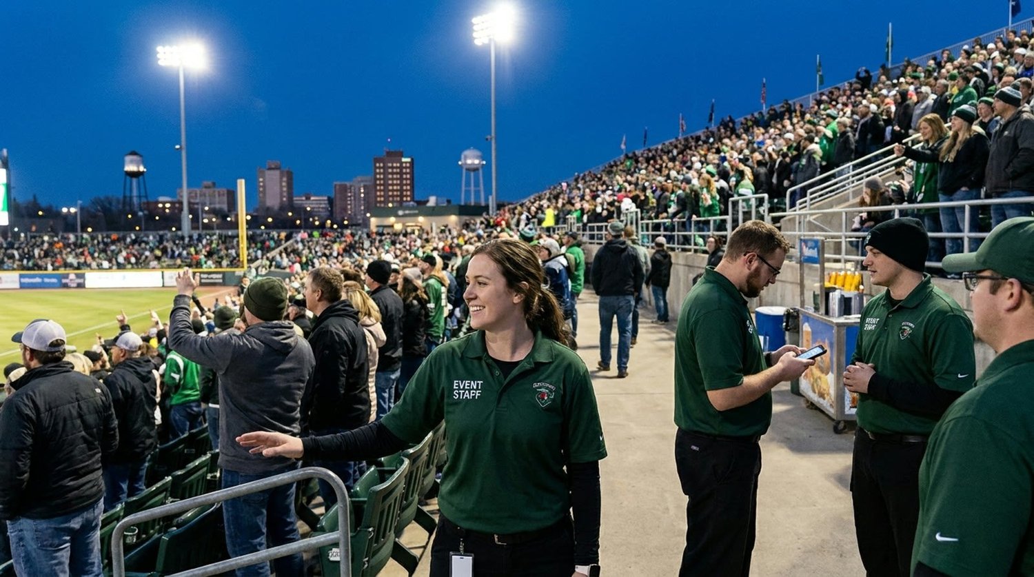 Large event venue requiring professional staffing in Grand Forks