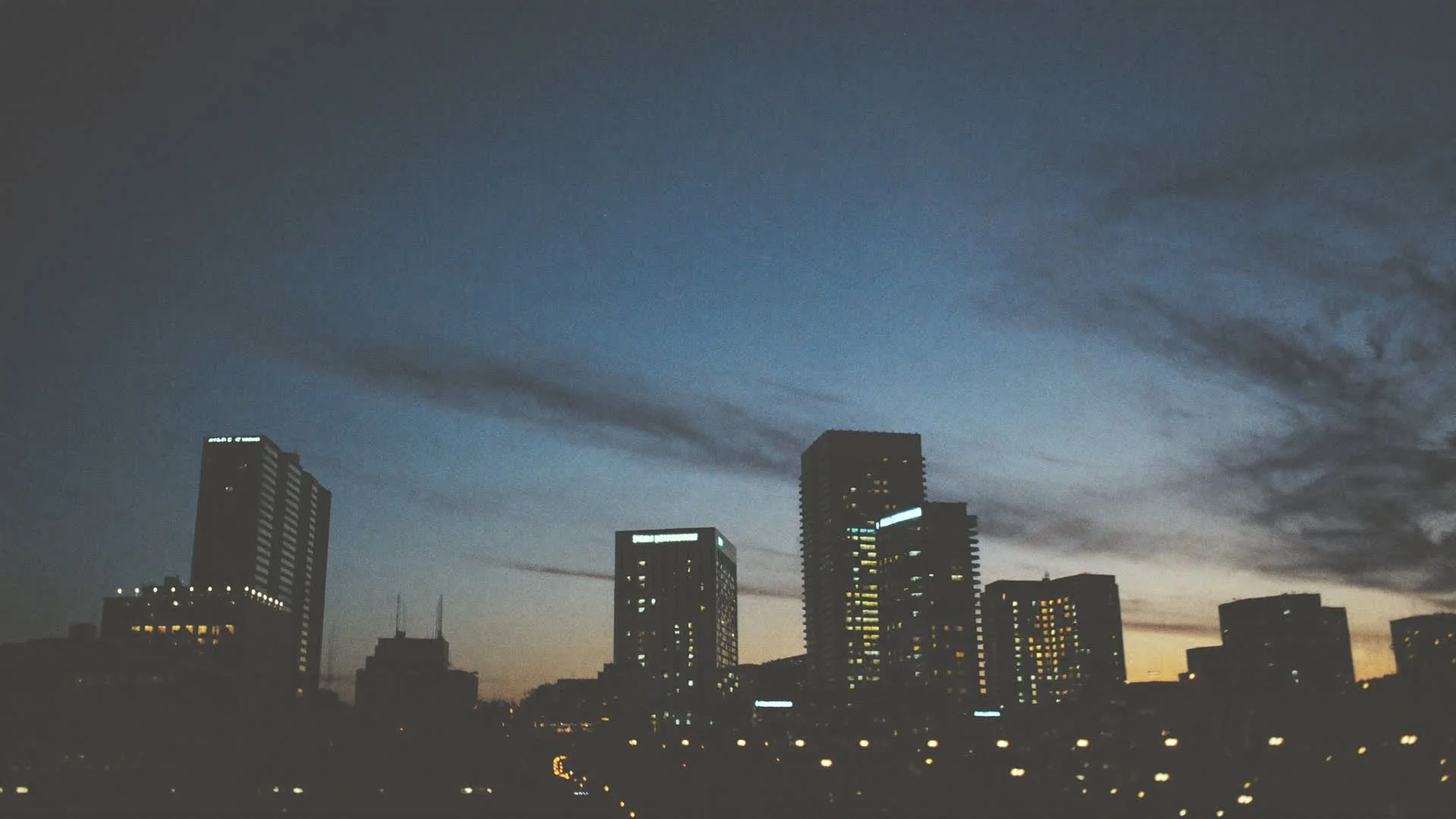Downtown Escondido skyline at dusk