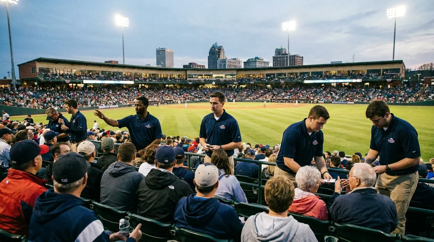 Large event venue requiring professional staffing in Greensboro