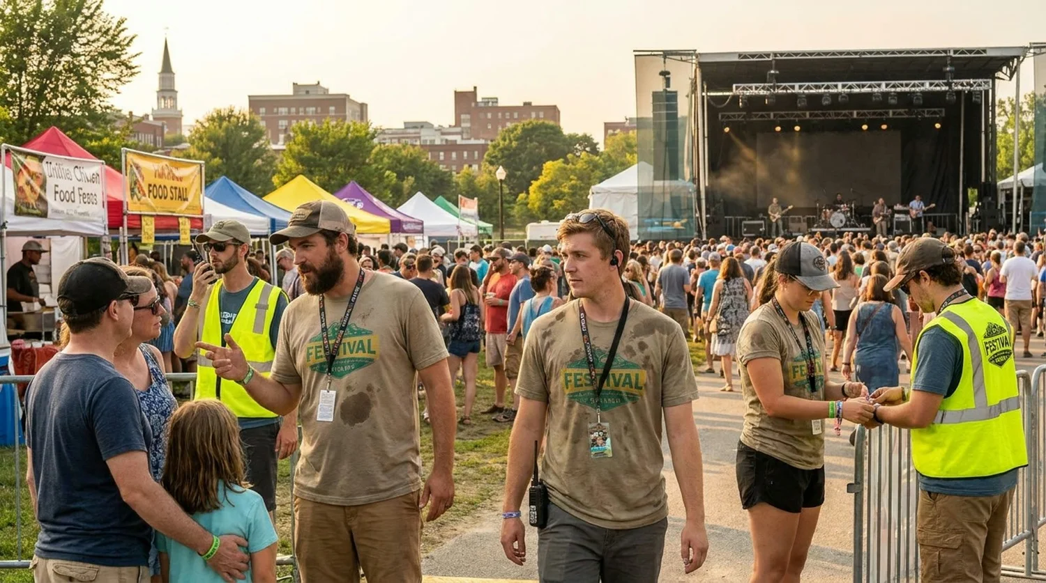 Diverse event types requiring staffing in Burlington