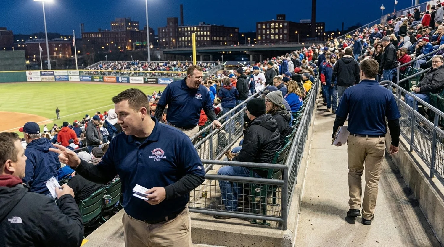 Large event venue requiring professional staffing in Lowell
