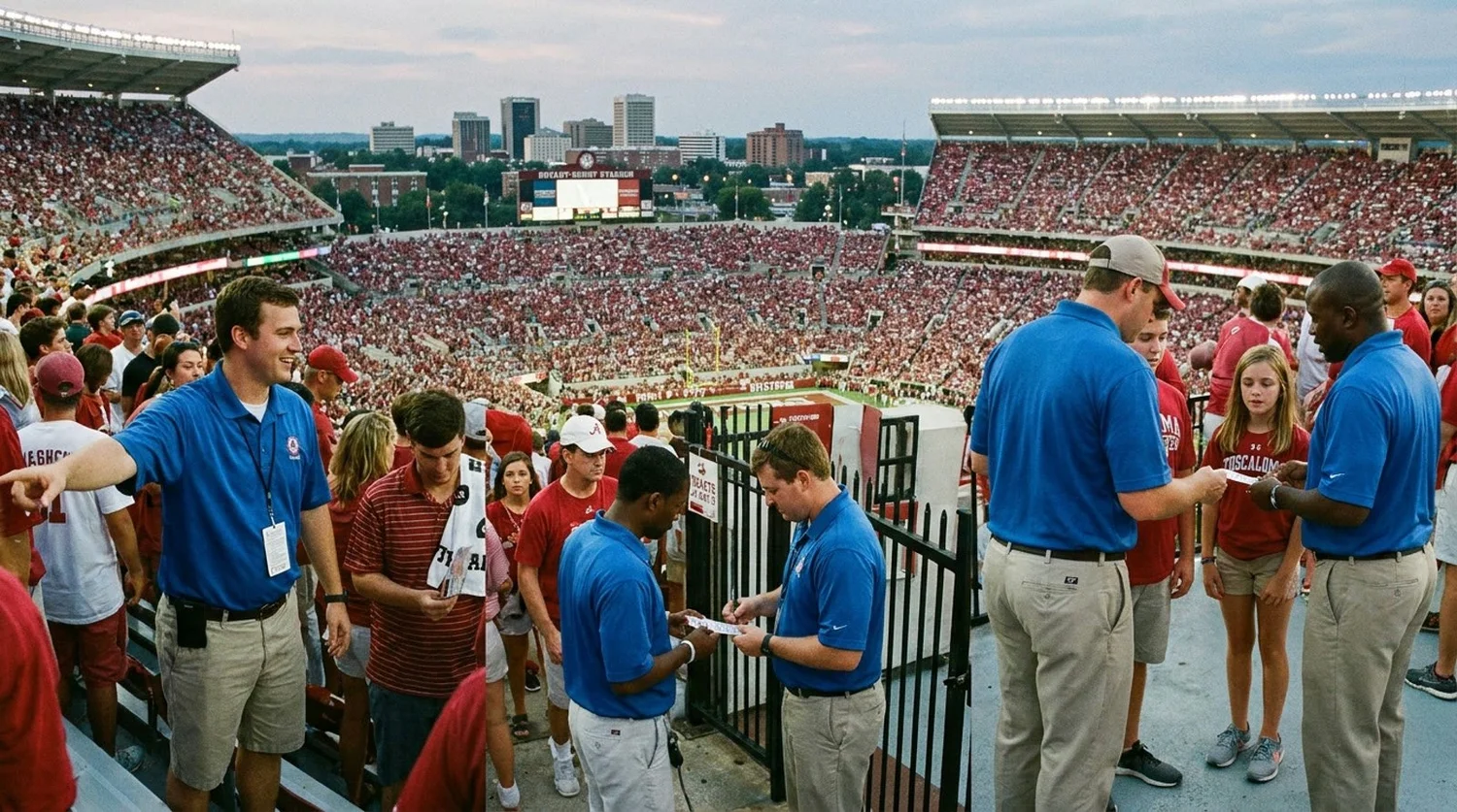 Large event venue requiring professional staffing in Tuscaloosa