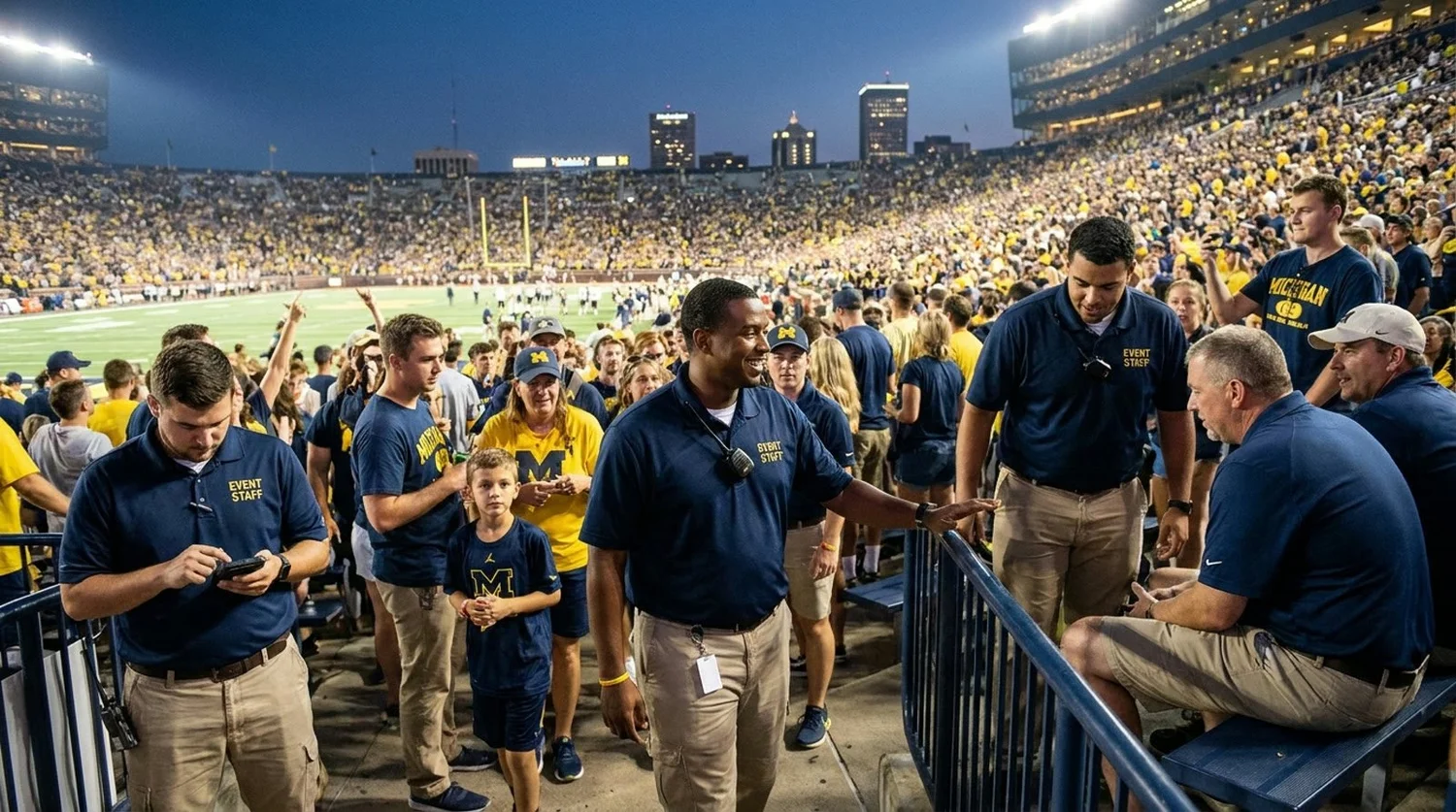 Large event venue requiring professional staffing in Ann Arbor