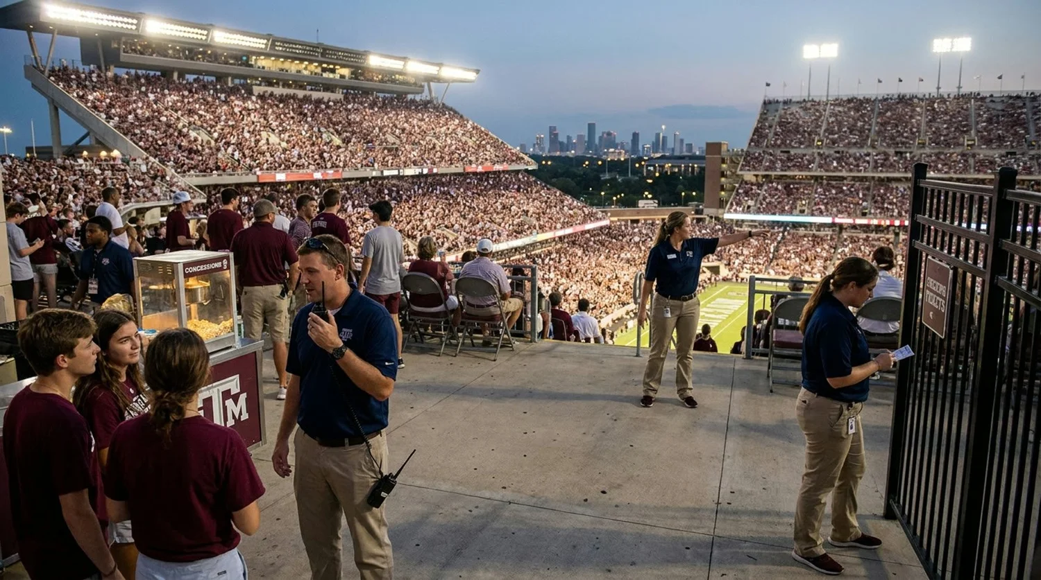 Large event venue requiring professional staffing in College Station