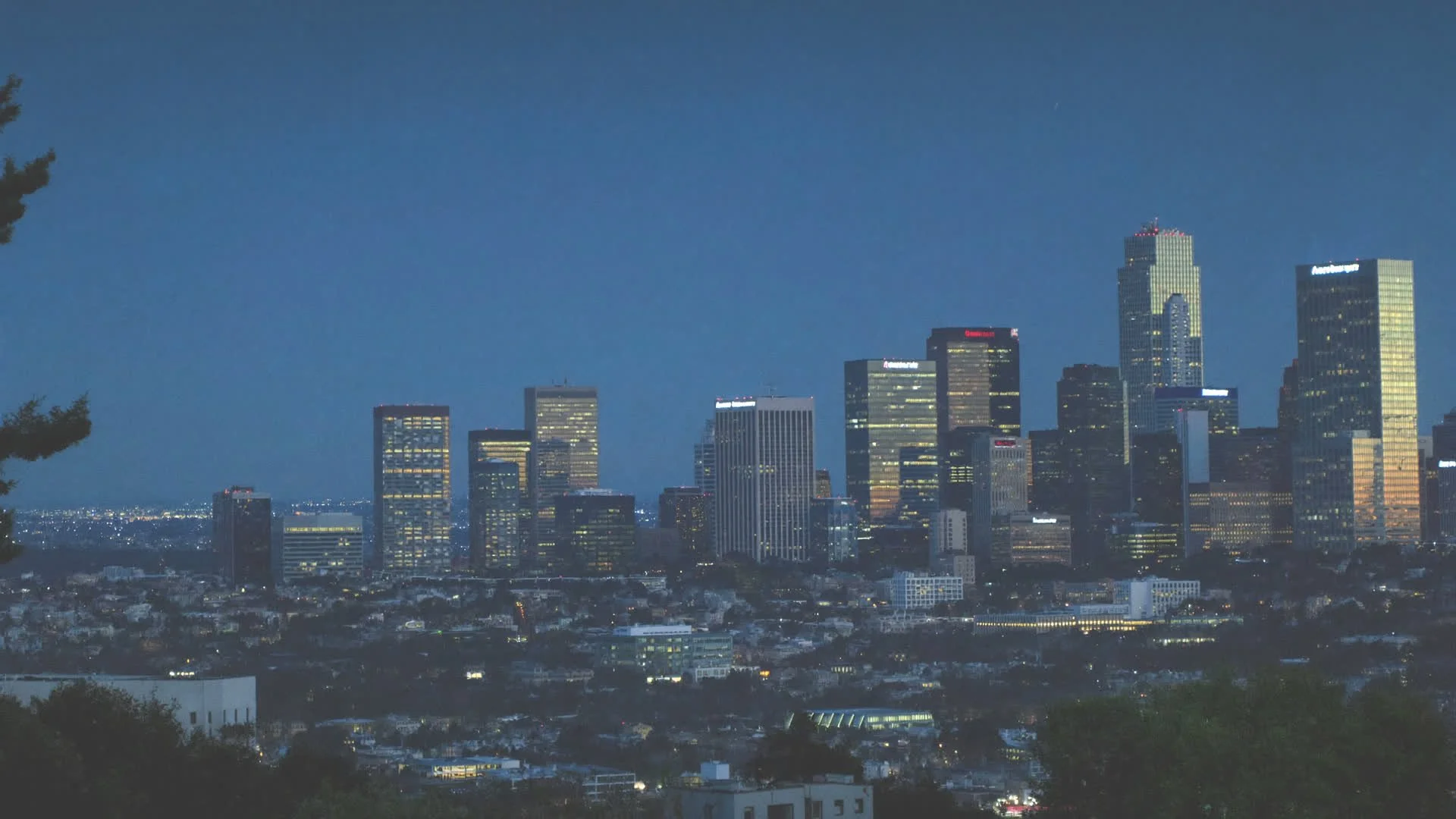 Downtown Fargo skyline at dusk