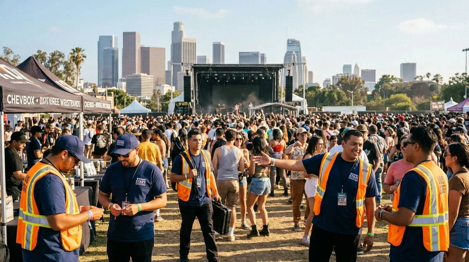 Diverse event types requiring staffing in Los Angeles