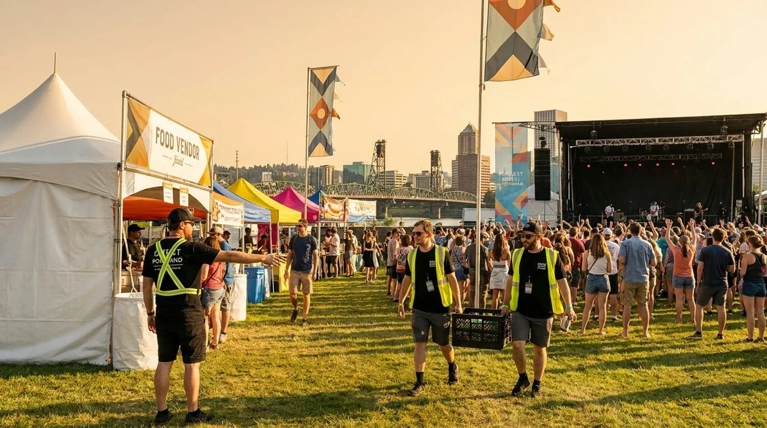 Diverse event types requiring staffing in Portland