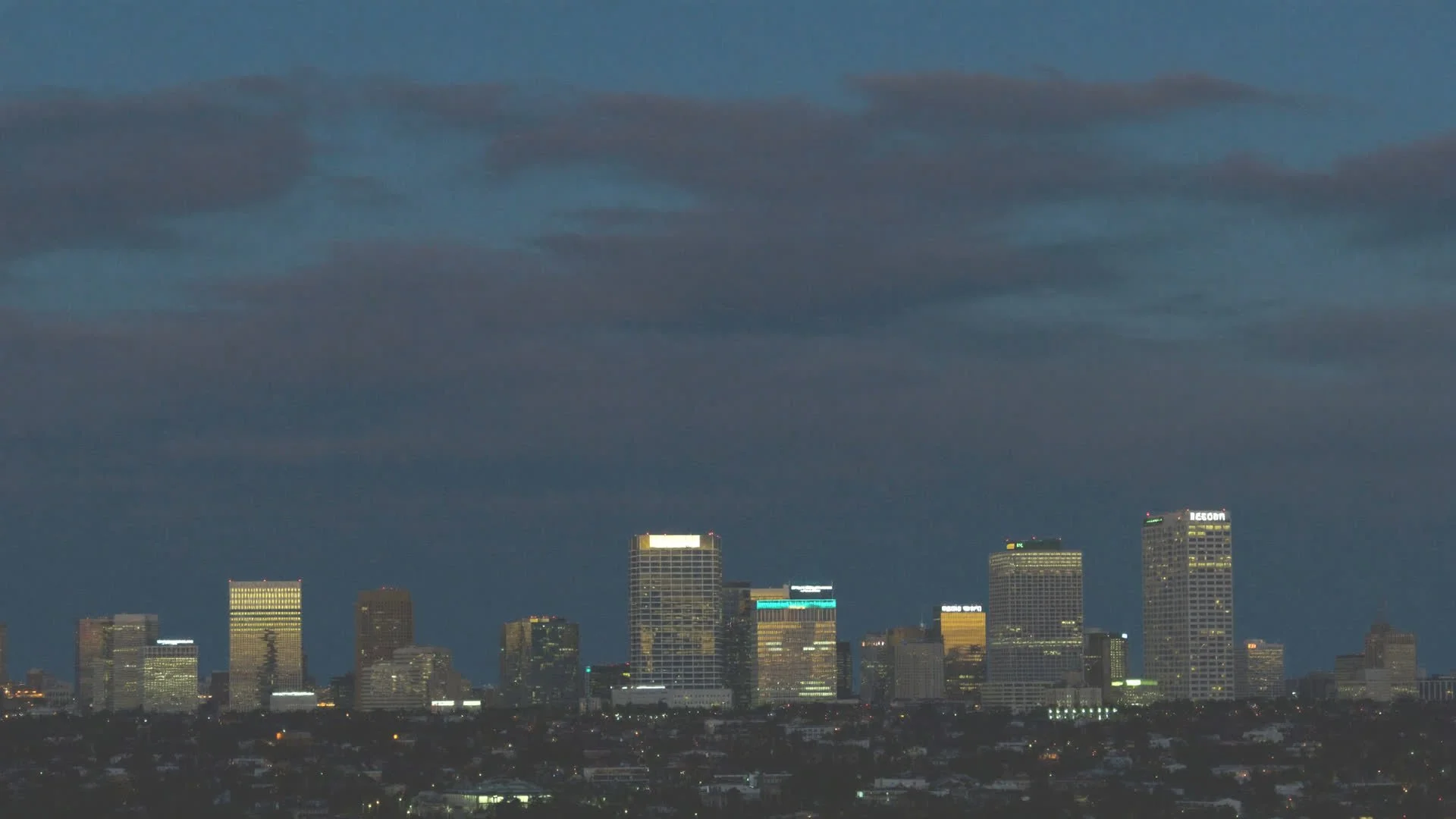 Downtown Greenville skyline at dusk