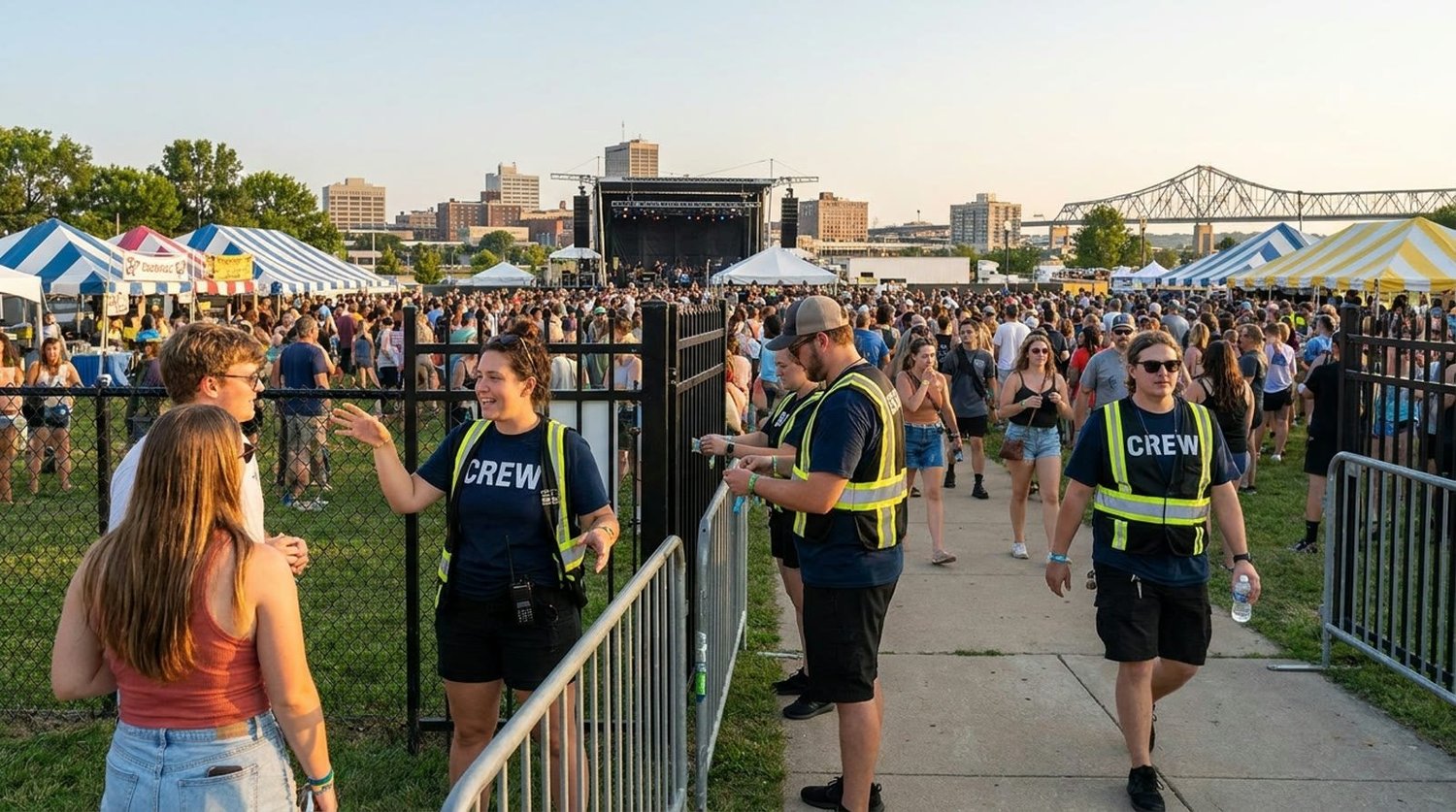 Diverse event types requiring staffing in Davenport