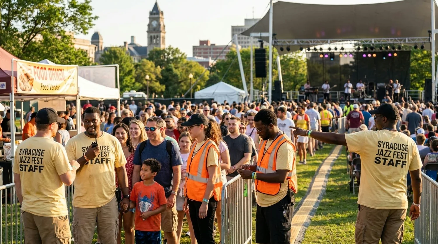 Diverse event types requiring staffing in Syracuse