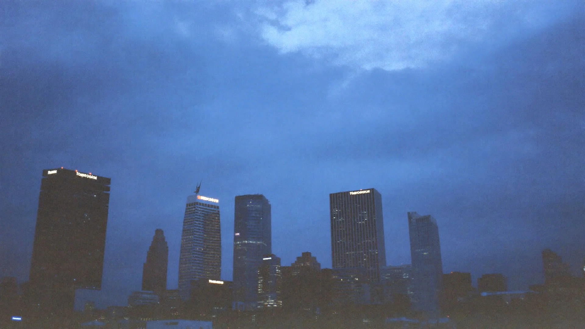 Downtown Thornton skyline at dusk