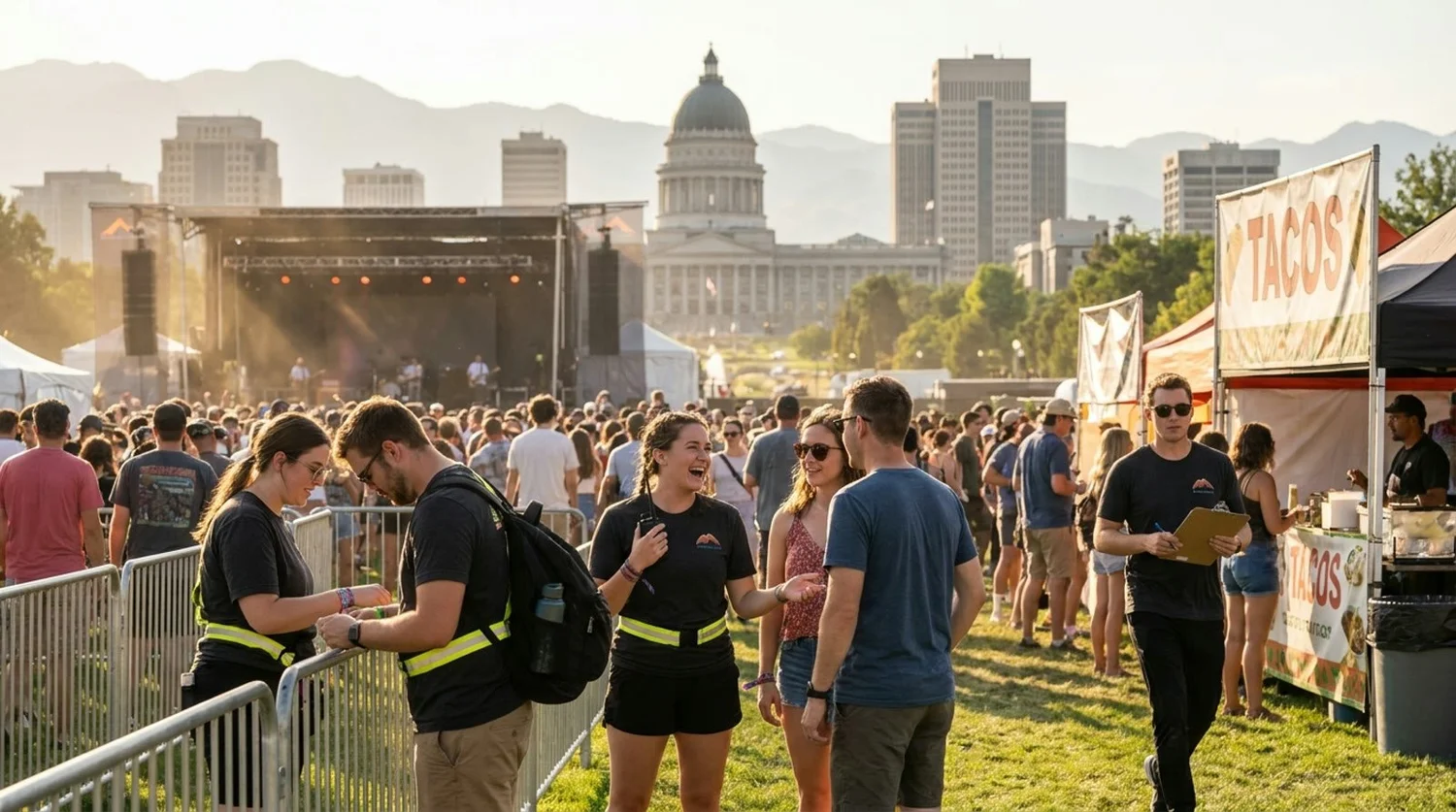 Diverse event types requiring staffing in Salt Lake City
