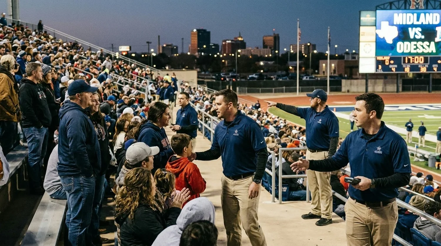 Large event venue requiring professional staffing in Midland