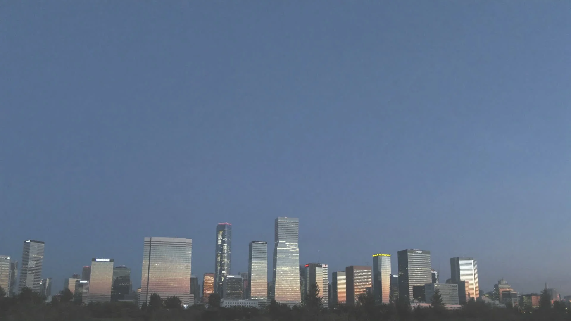 Downtown Toledo skyline at dusk