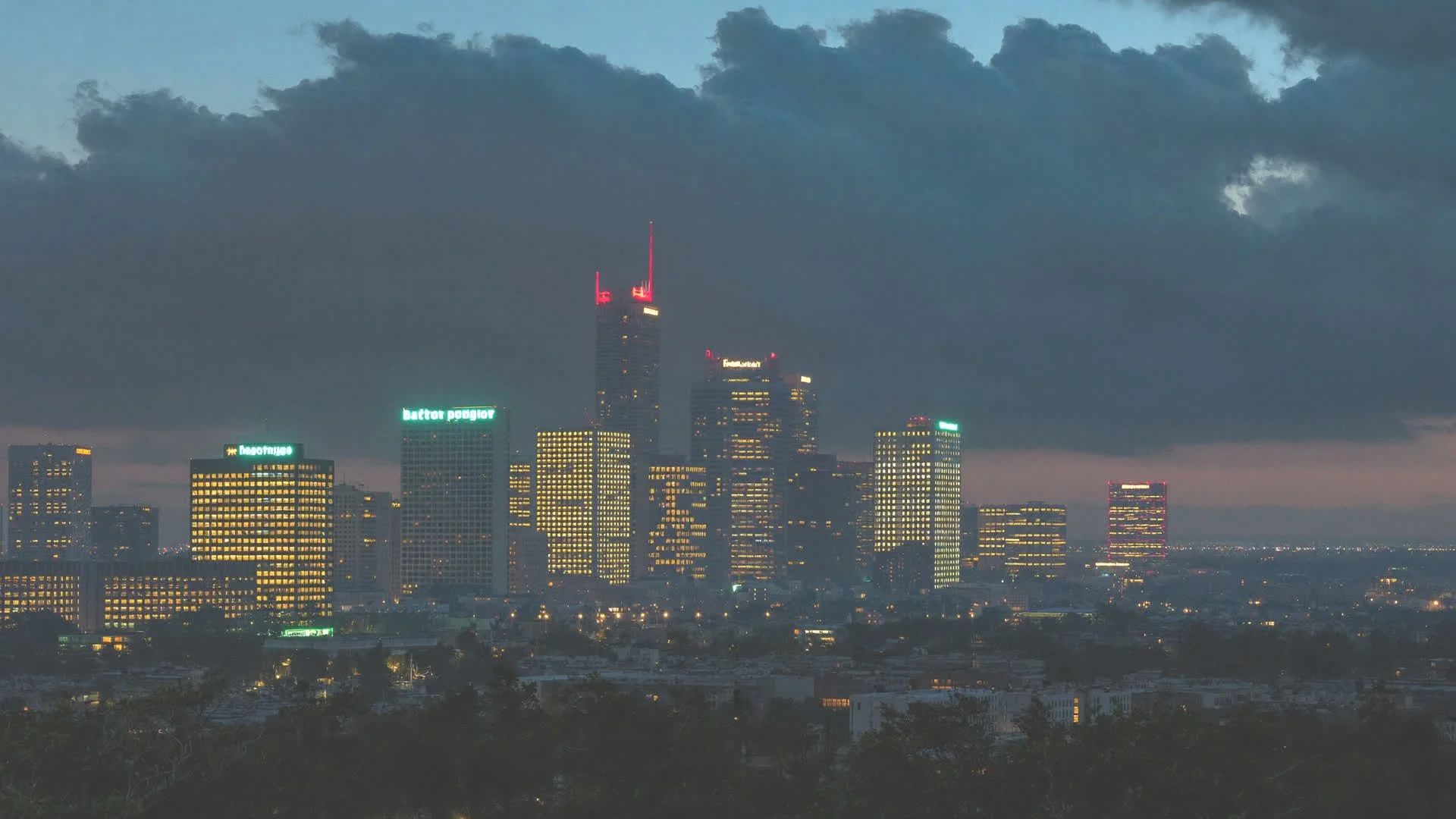 Downtown Baton Rouge skyline at dusk