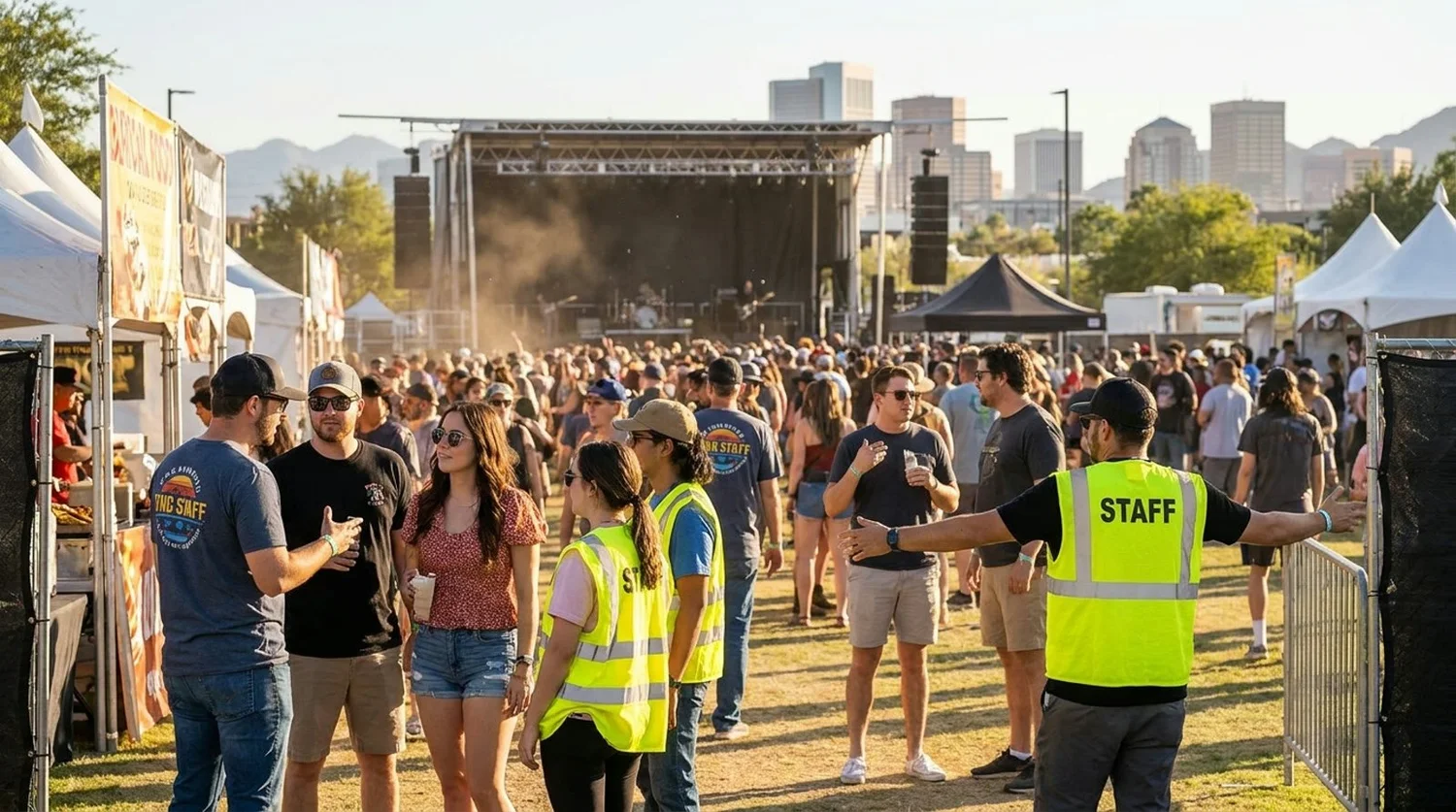 Diverse event types requiring staffing in Phoenix