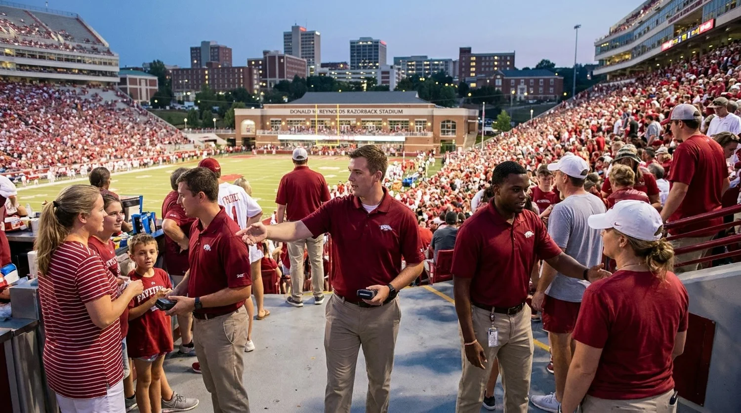 Large event venue requiring professional staffing in Fayetteville