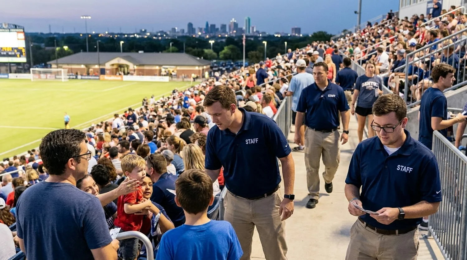 Large event venue requiring professional staffing in Denton