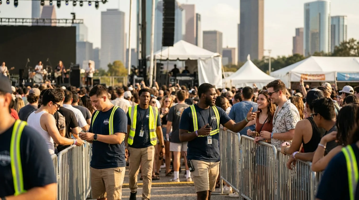 Diverse event types requiring staffing in Houston