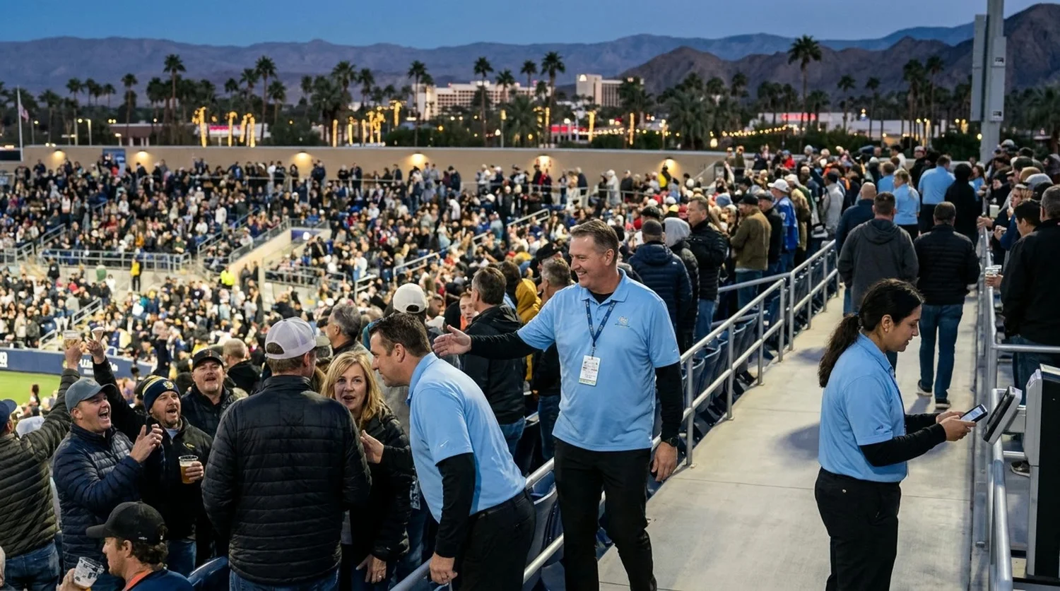 Large event venue requiring professional staffing in Palm Springs