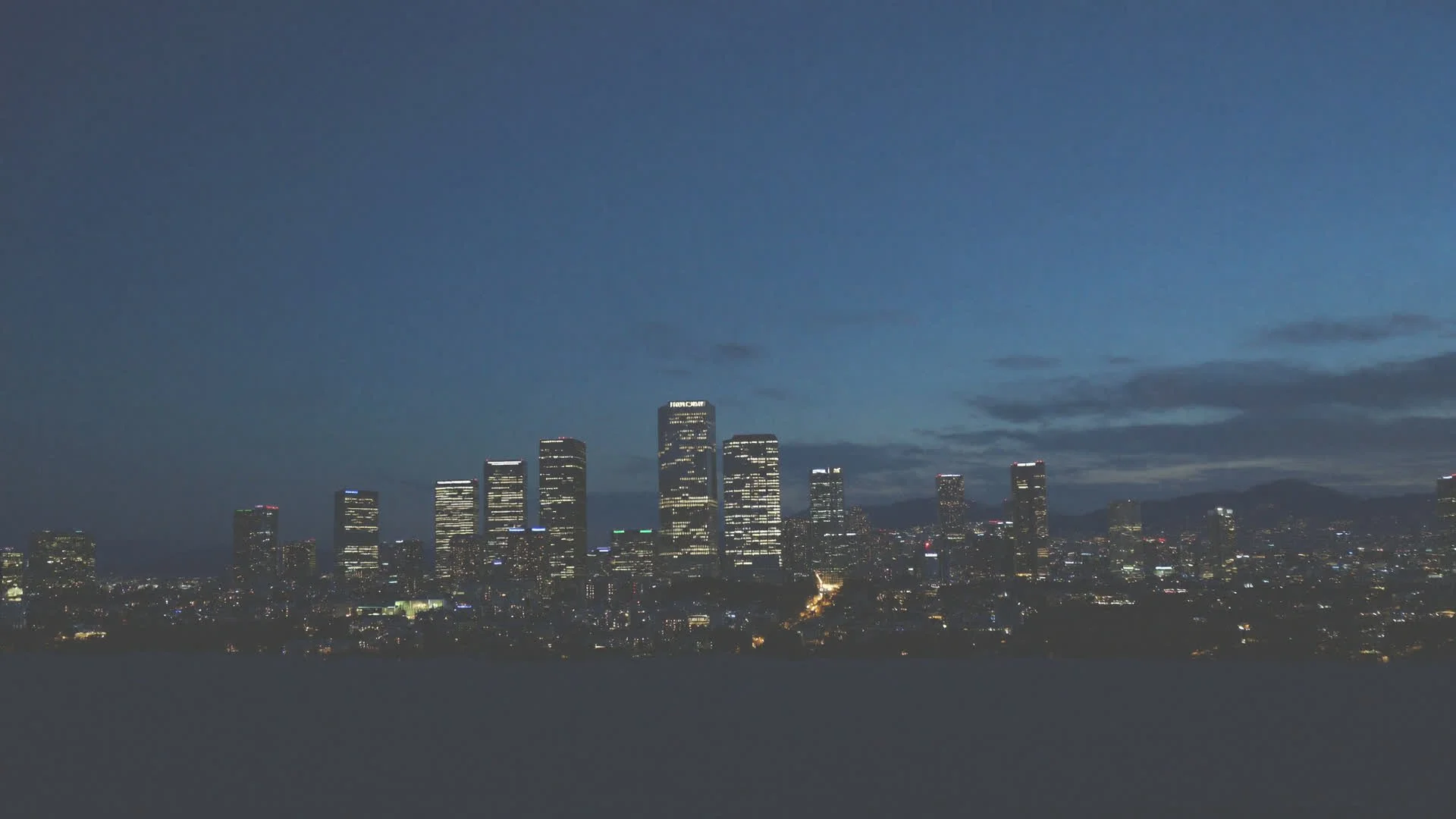 Downtown Provo skyline at dusk