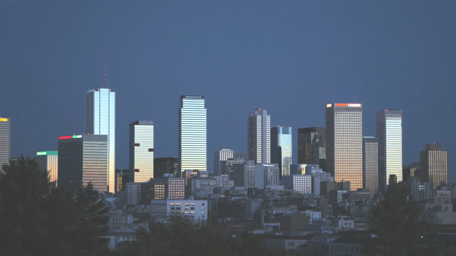 Downtown Madison skyline at dusk