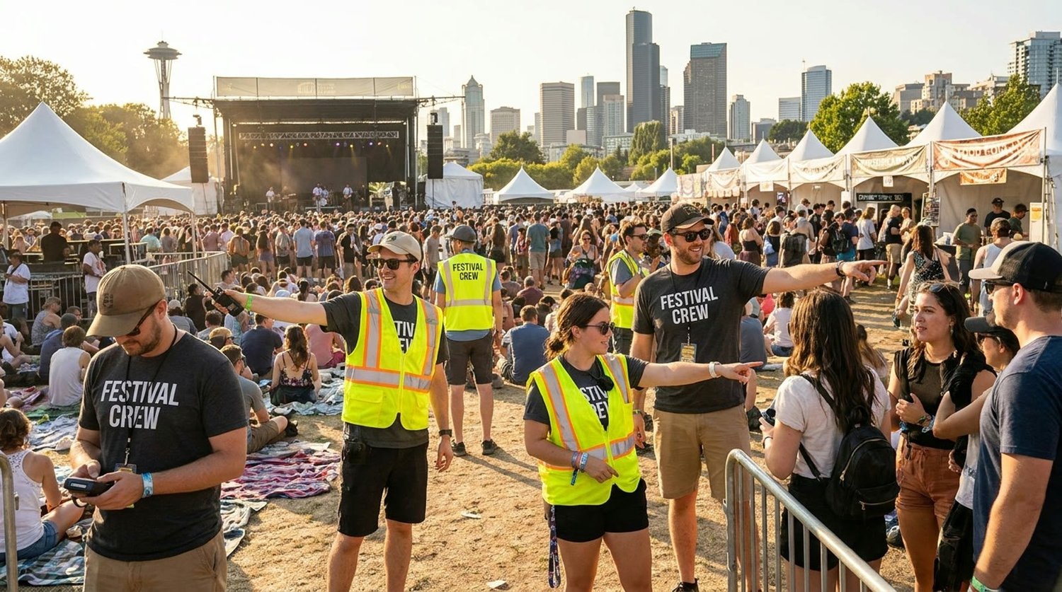 Diverse event types requiring staffing in Seattle