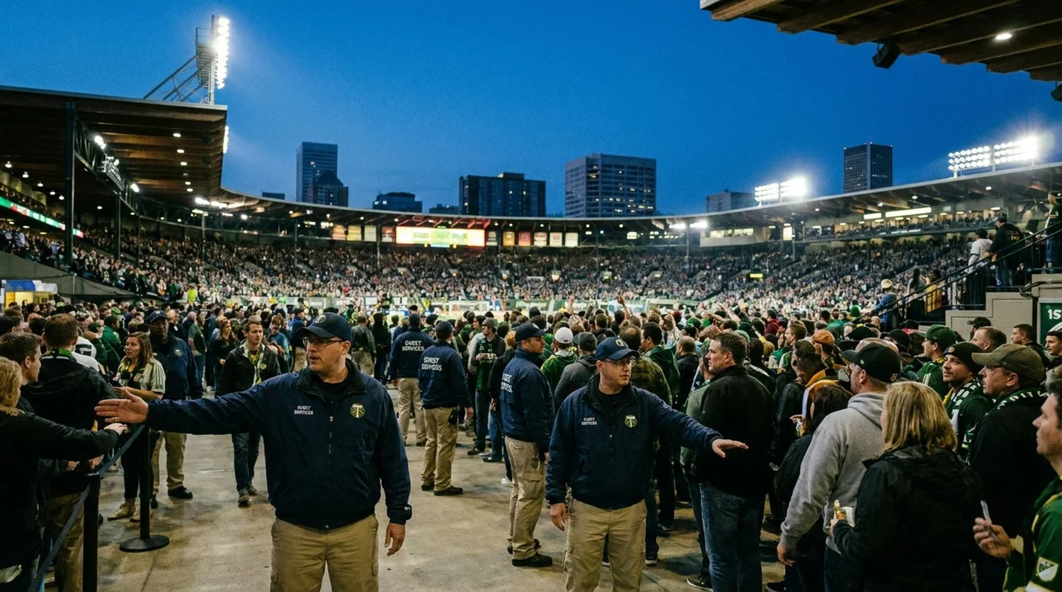 Large event venue requiring professional staffing in Portland
