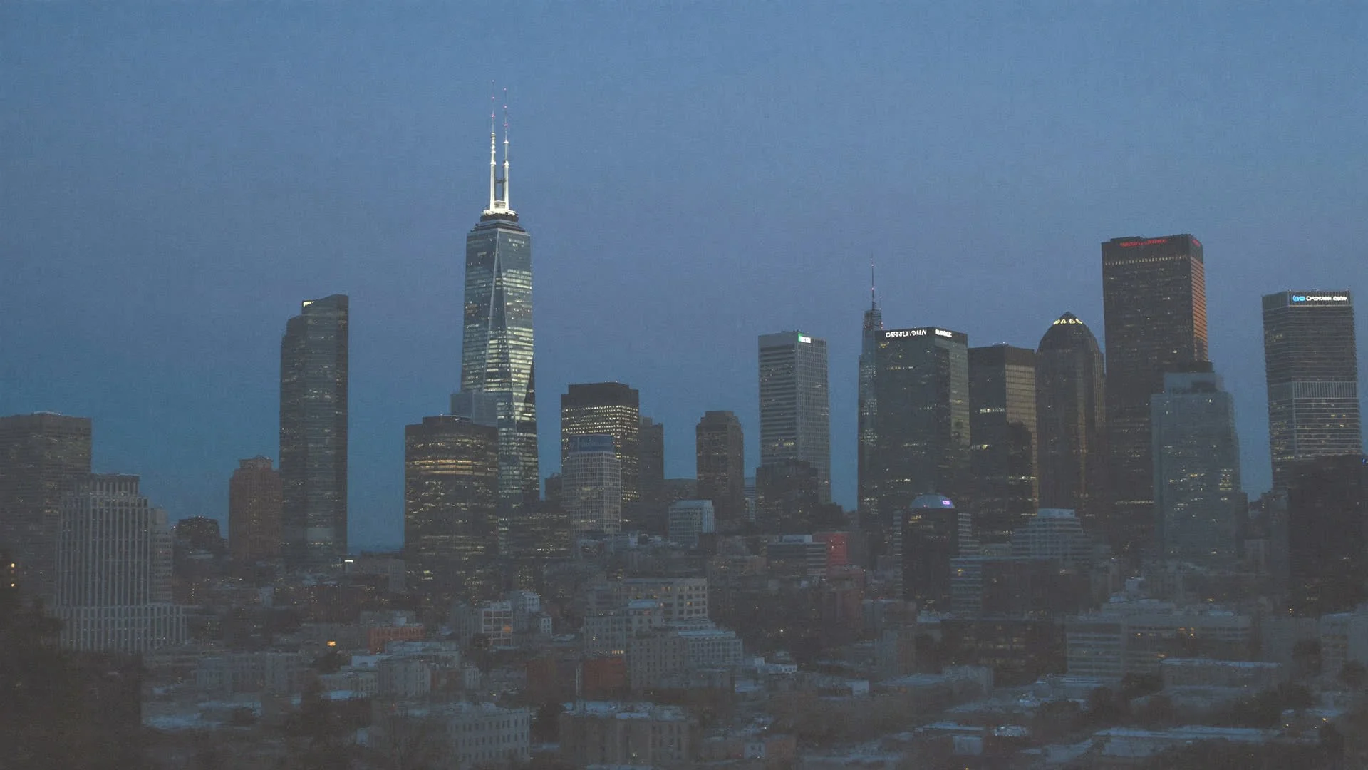 Downtown Ontario skyline at dusk
