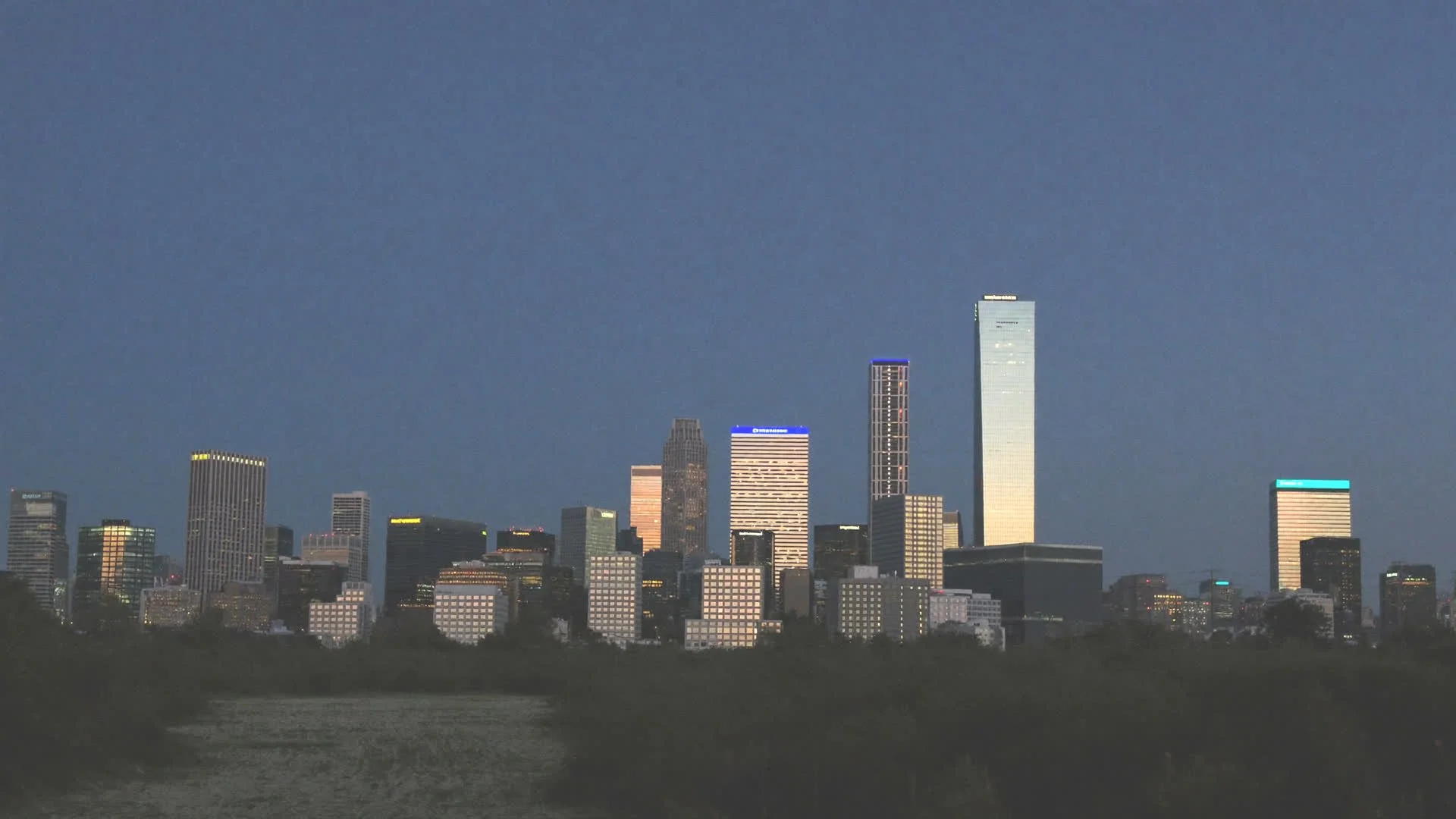 Downtown Canton skyline at dusk