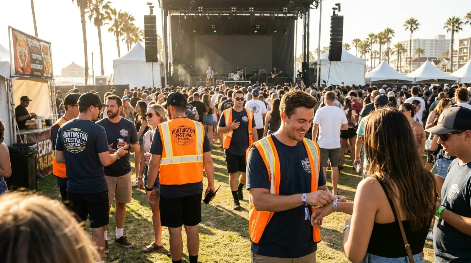 Diverse event types requiring staffing in Huntington Beach