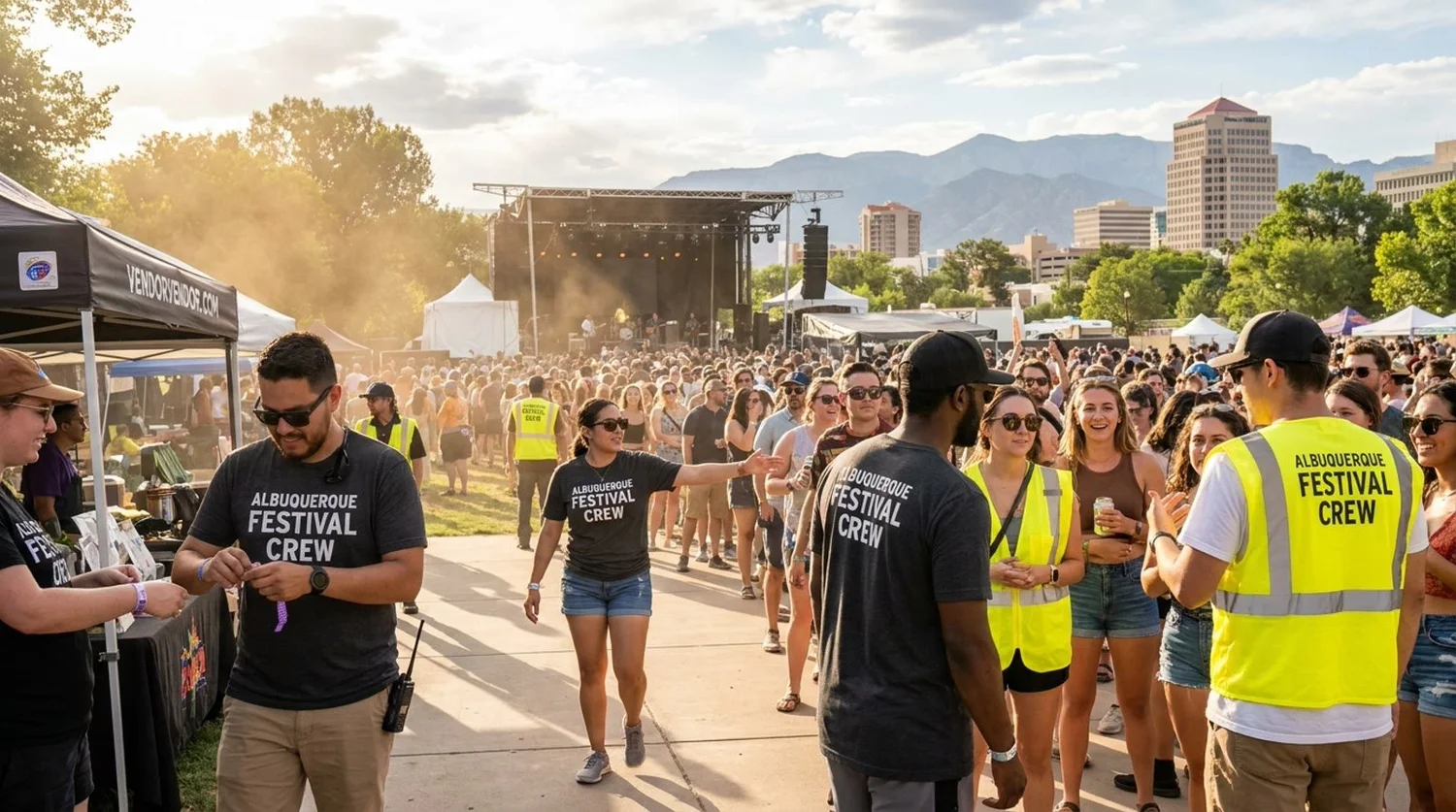 Diverse event types requiring staffing in Albuquerque